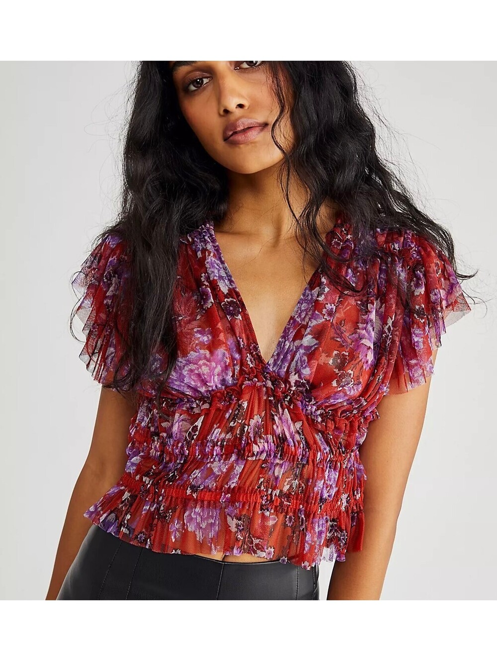 Free People Make Me Smile Print Top - Women's XL NWOT